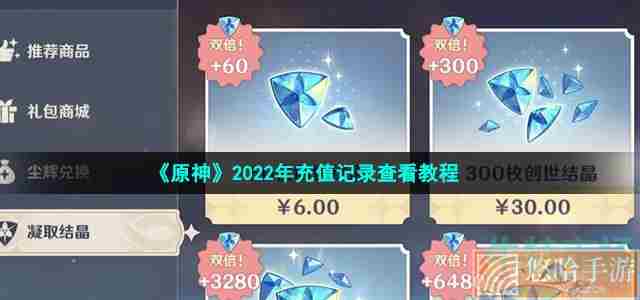 《<a href=https://www.wxsxzz.cn/game/627.html target=_blank class=infotextkey>原神</a>》2022年充值记录查看教程