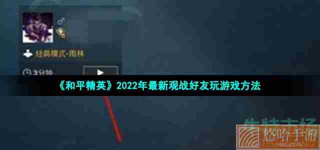 《和平精英》2022年最新观战好友玩游戏方法