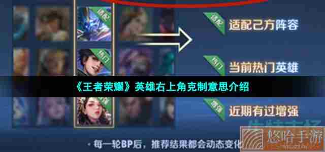 《<a href=https://www.wxsxzz.cn/game/2572.html target=_blank class=infotextkey><a href=https://www.wxsxzz.cn/game/5834.html target=_blank class=infotextkey>王者荣耀</a></a>》英雄右上角克制意思介绍