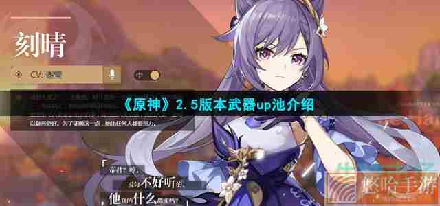 《<a href=https://www.wxsxzz.cn/game/627.html target=_blank class=infotextkey>原神</a>》2.5版本武器up池介绍