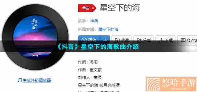 《抖音》星空下的海歌曲介绍