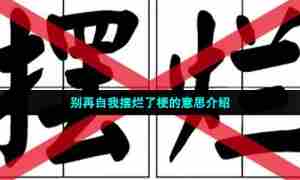 别再自我摆烂了梗的意思介绍