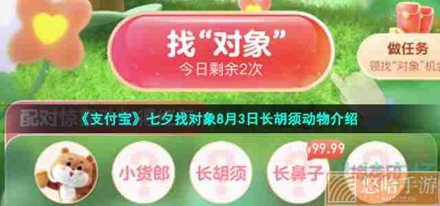 《支付宝》七夕找对象8月3日长胡须动物介绍