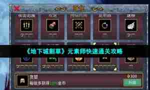 《地下城割草》元素师快速通关攻略